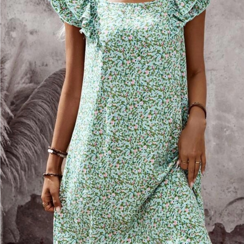 Floral Green Dress